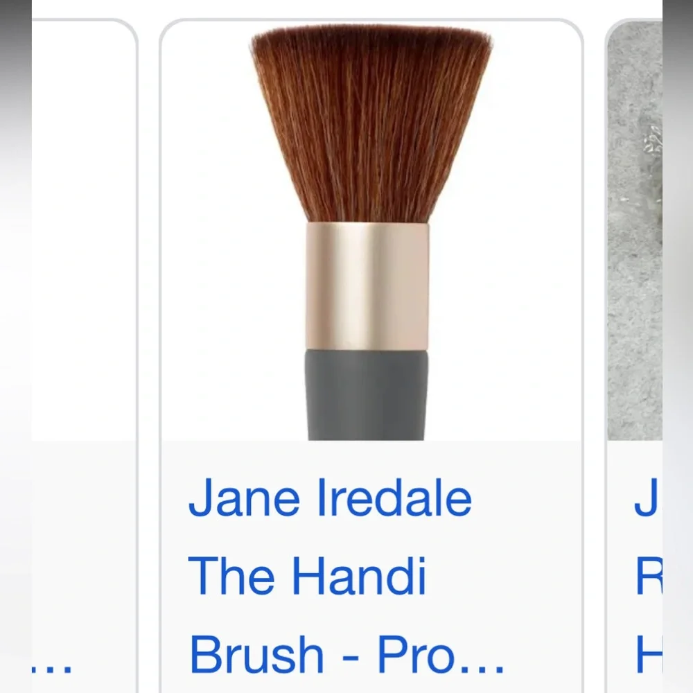 Jane Iredale Makeup Brush with Brown Bristles and Tan Handle